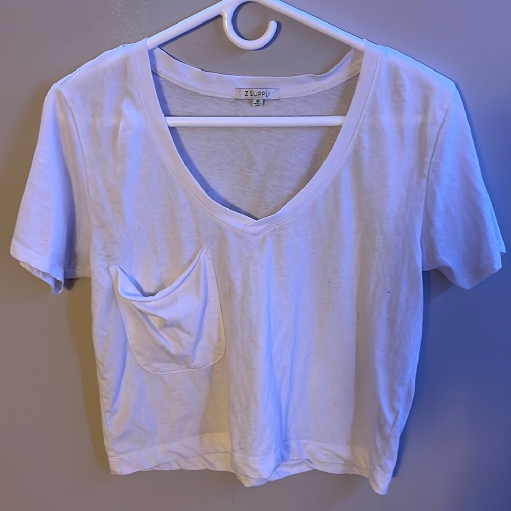 White shirt with front pocket